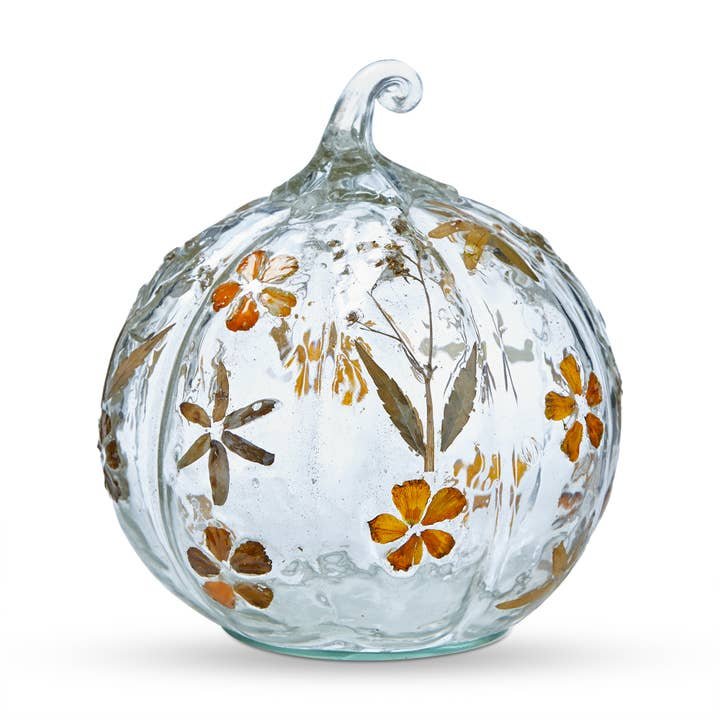 Floral Glass Pumpkin image 1