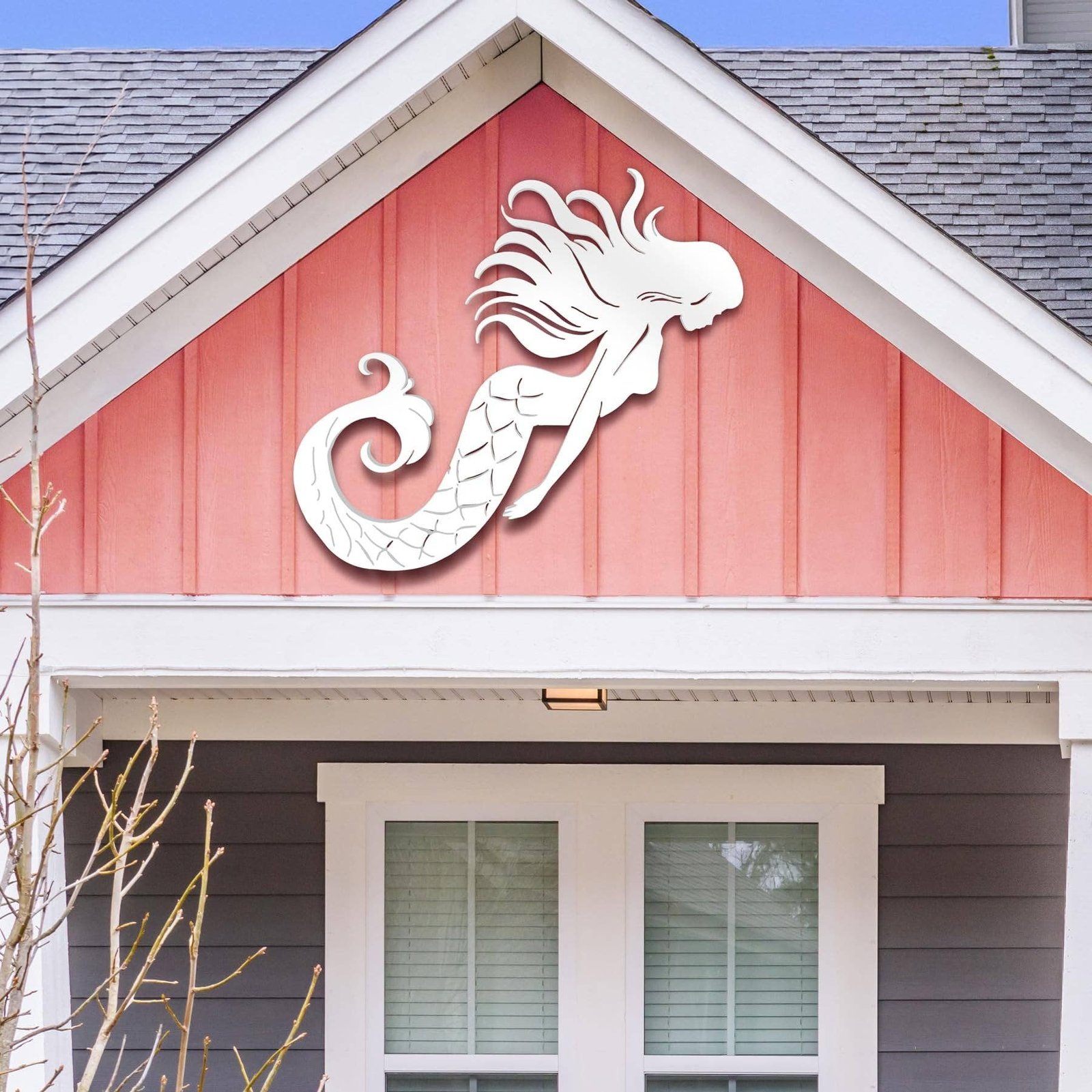 Outdoor Mermaid Wall Art – Weatherproof PVC Coastal Sign, Beach House, Pool & Ocean Decor image 5