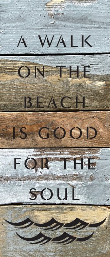 6" x 14" Walk on Beach Wood Sign image 1