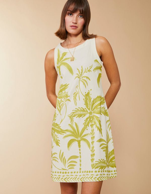Madolyn Dress Southern Resort Palms Green image 2