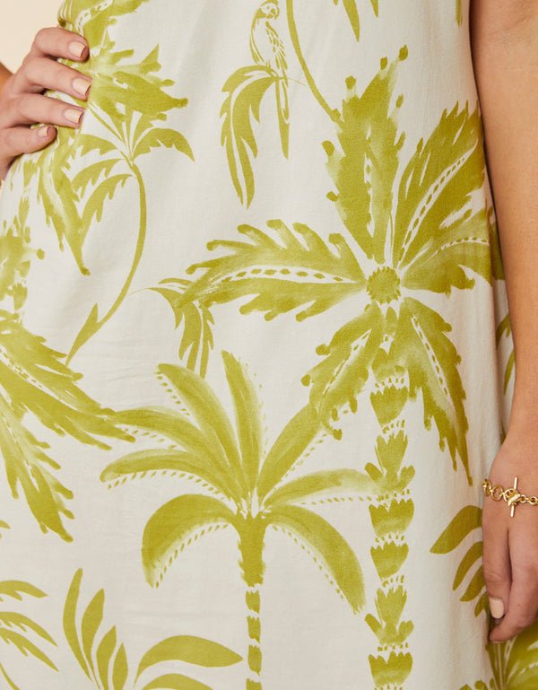 Madolyn Dress Southern Resort Palms Green image 3
