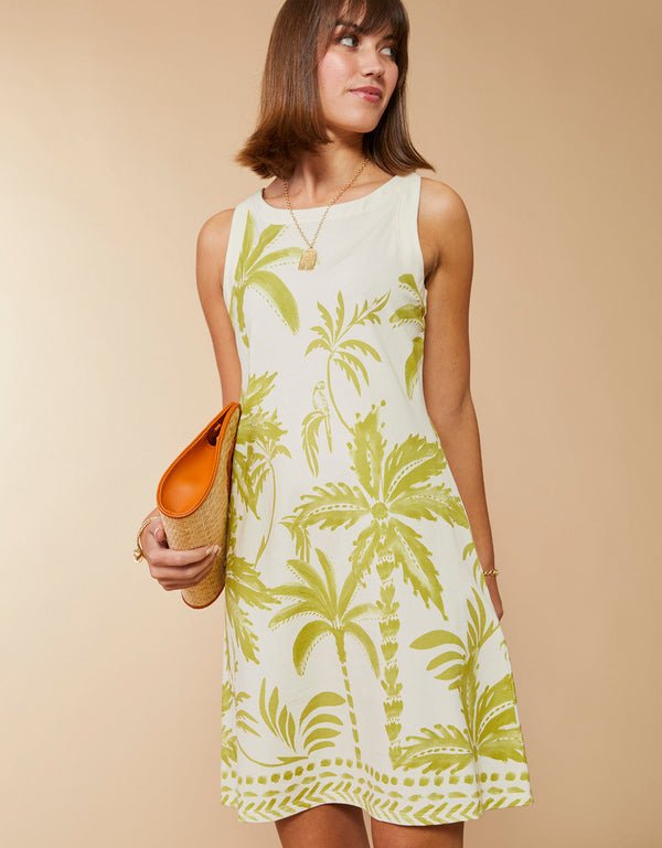 Madolyn Dress Southern Resort Palms Green image 1