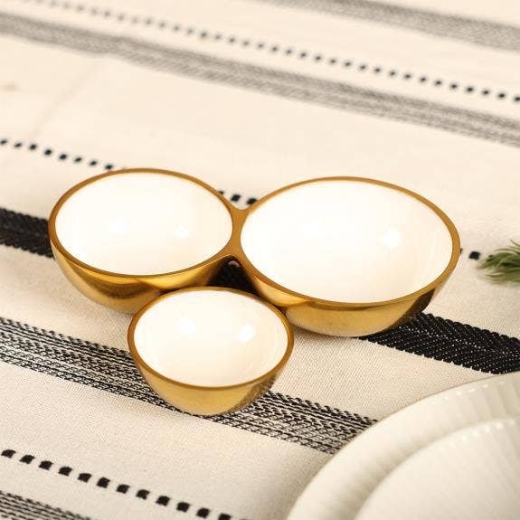 Gold White Cluster Bowls image 2