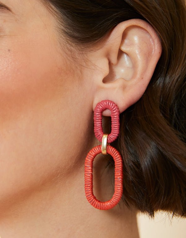 Straw Link Earrings image 1