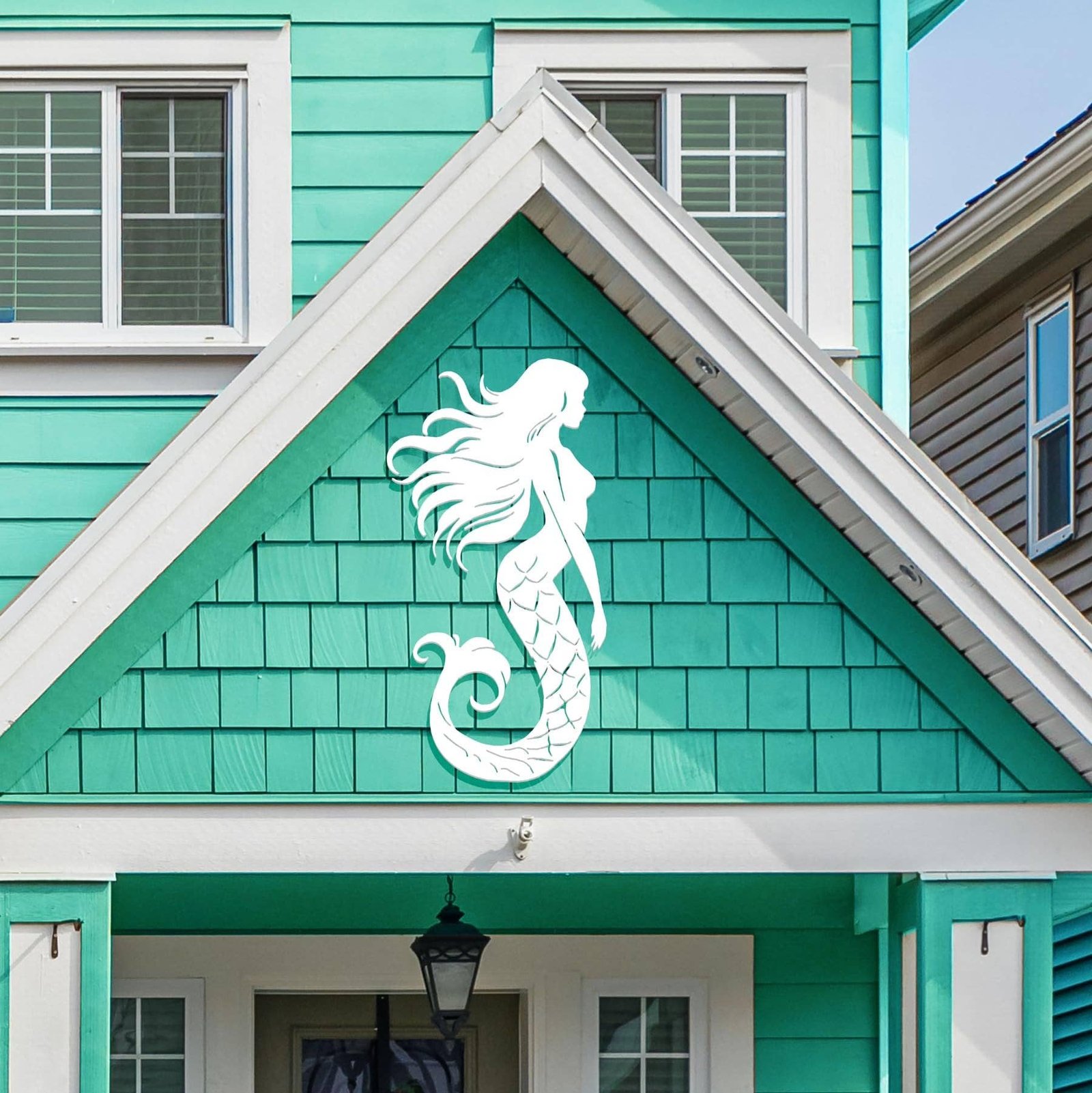 Outdoor Mermaid Wall Art – Weatherproof PVC Coastal Sign, Beach House, Pool & Ocean Decor image 2