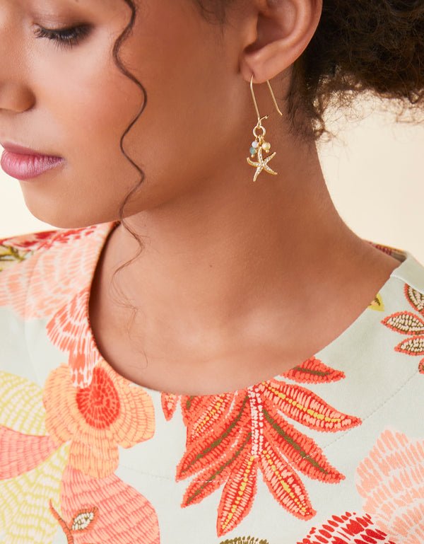 Starfish Sparkle Drop Earrings image 1