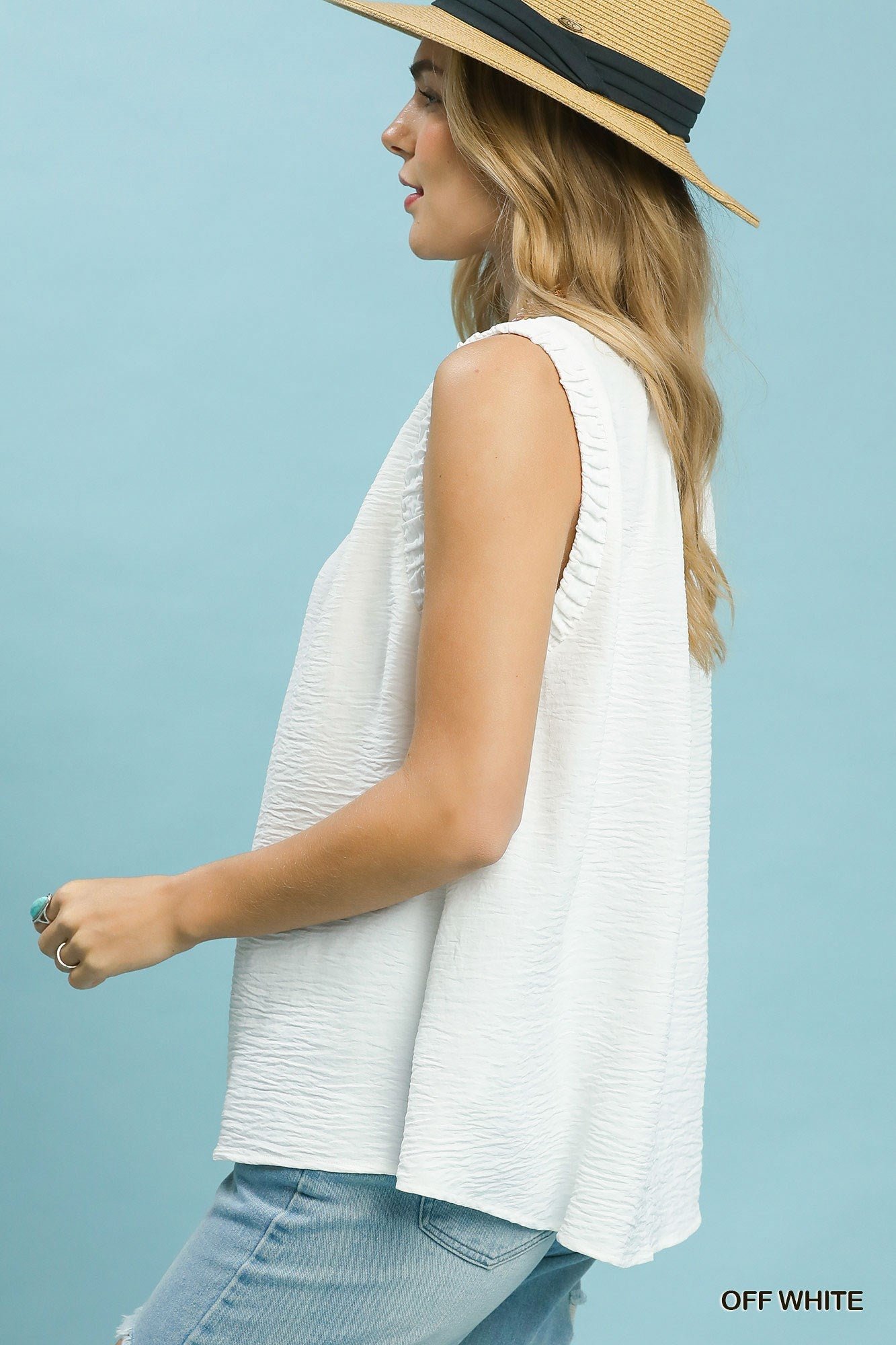 Ruffle Neck Sleeveless Top image 4