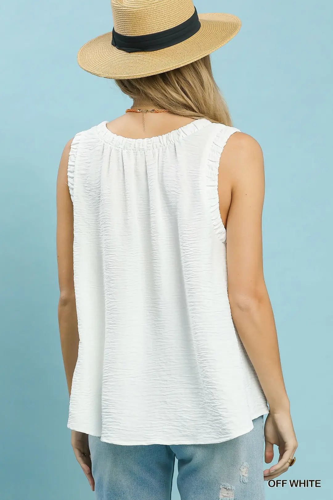 Ruffle Neck Sleeveless Top image 5