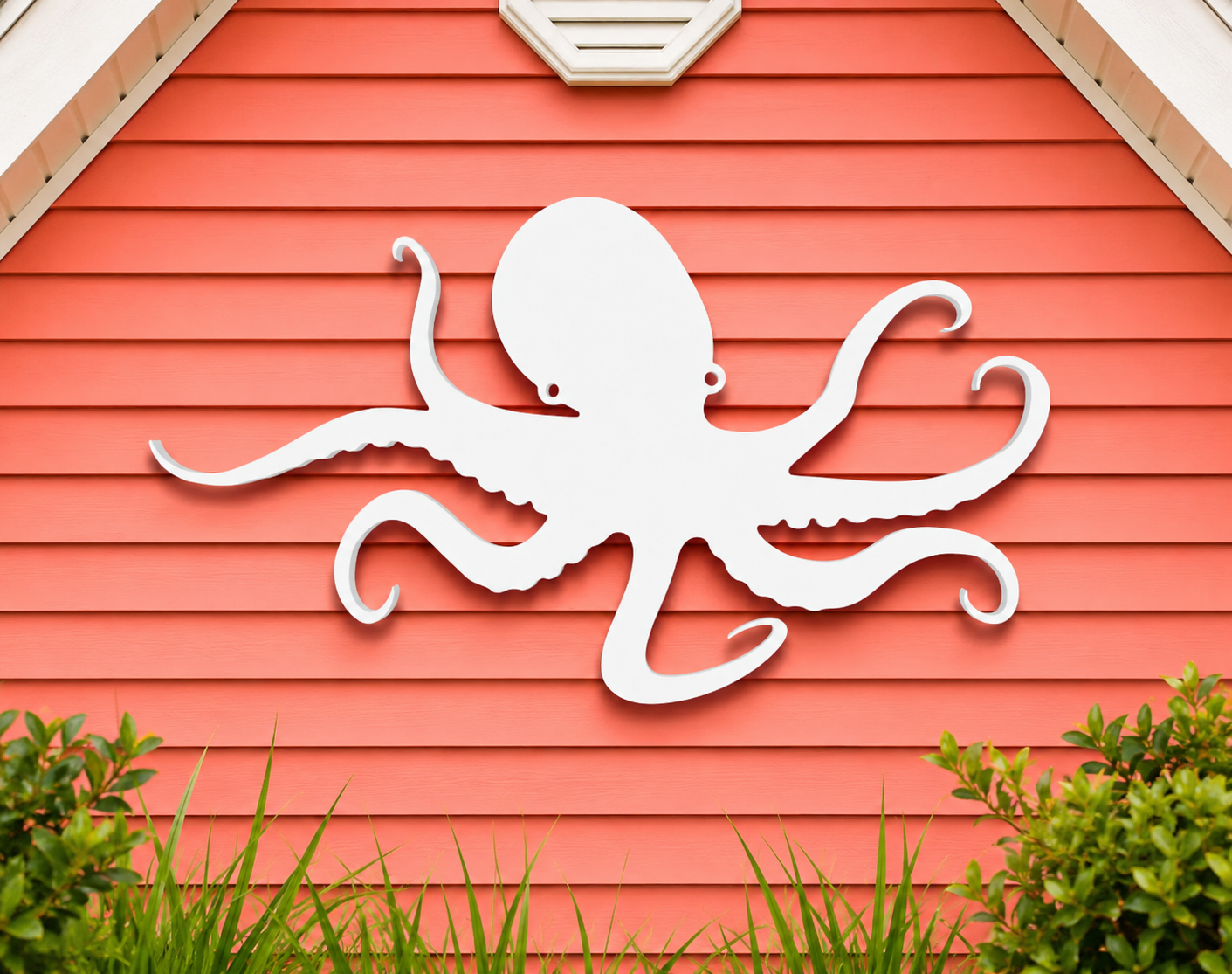 Outdoor Octopus Wall Art – PVC Coastal Beach House Decoration image 1