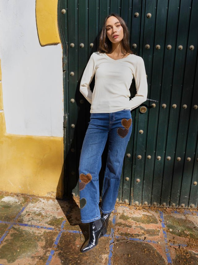 Charlie B Heart Patch Jeans image 6