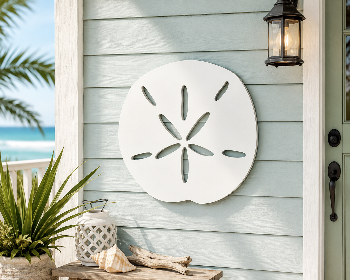 Sand Dollar Wall Decor, Coastal Sign for Beach House, PVC Sand Dollar image 1