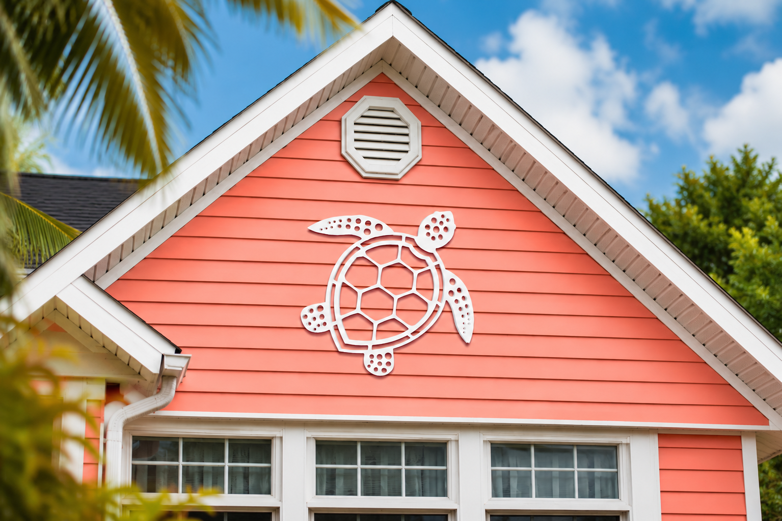 Sea Turtle Outdoor Wall Art, Weatherproof PVC image 1
