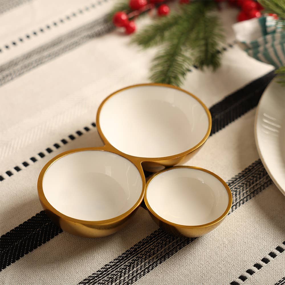 Gold White Cluster Bowls image 1