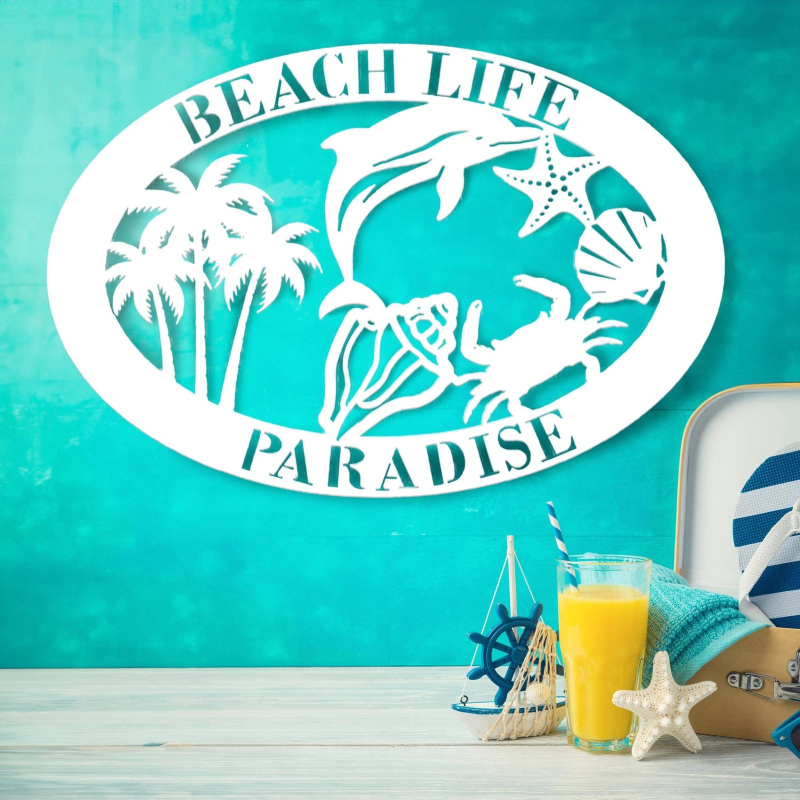 Custom Beach House Sign: 36" image 9