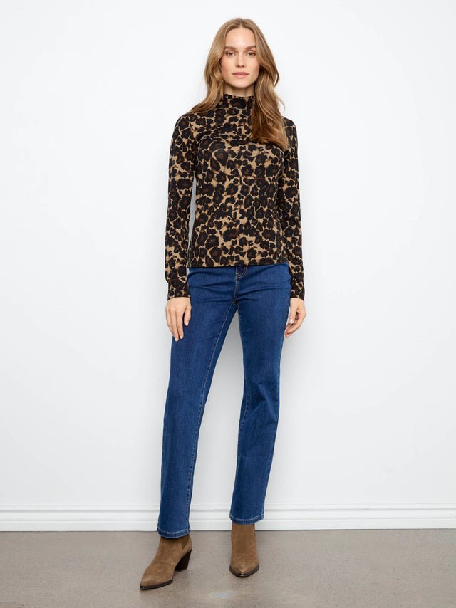 Charlie B Leopard Mock Neck Top image 3