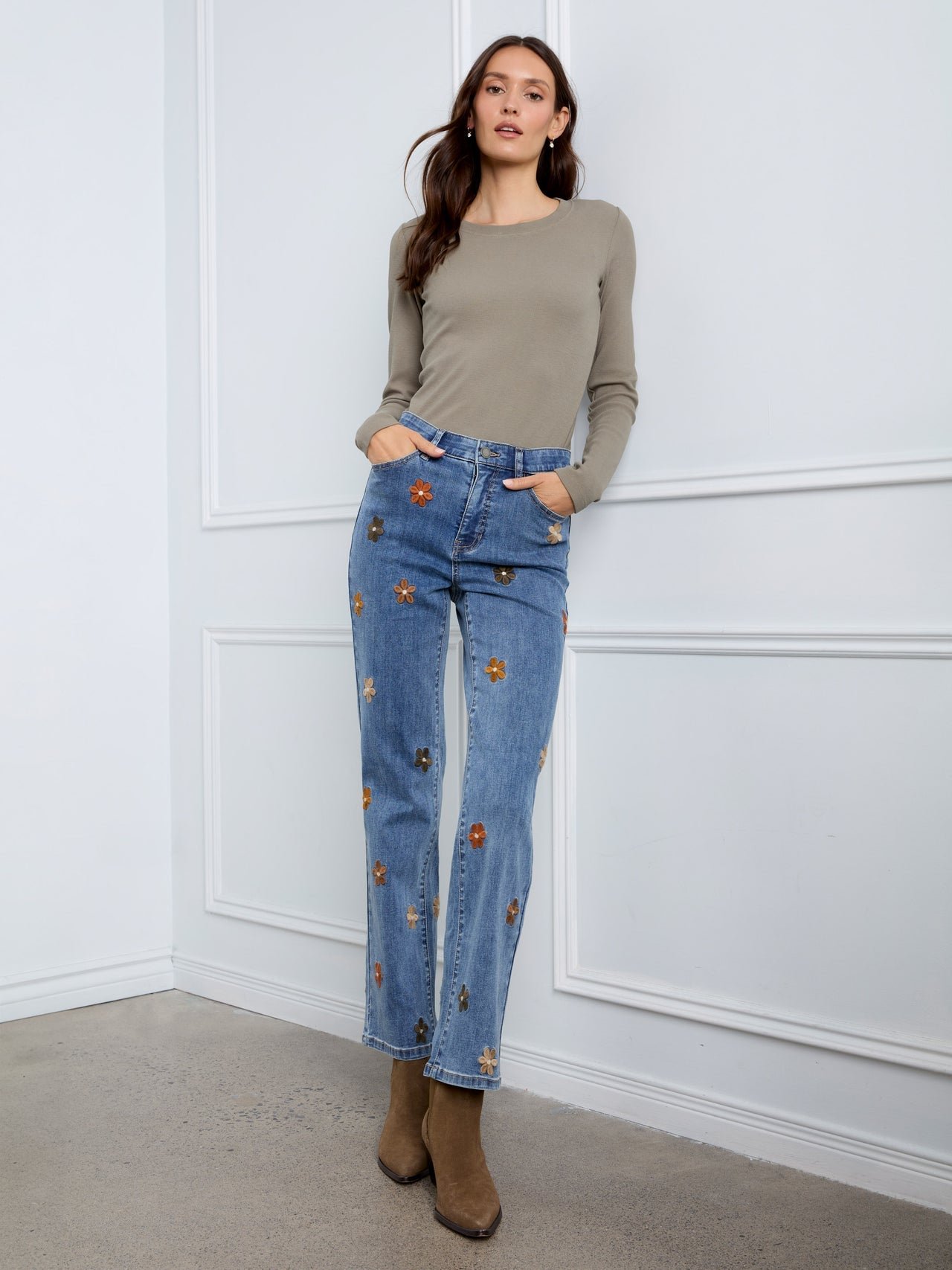 Charlie B Flower Jeans image 1