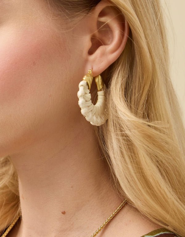 Wicker Hoop Earrings image 1