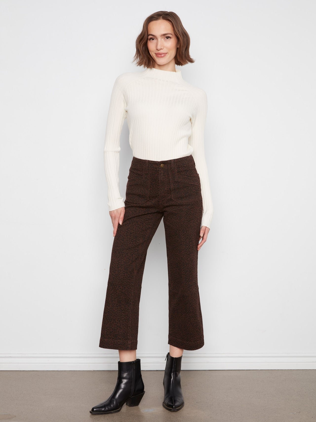Charlie B Leopard Cropped Pants image 1