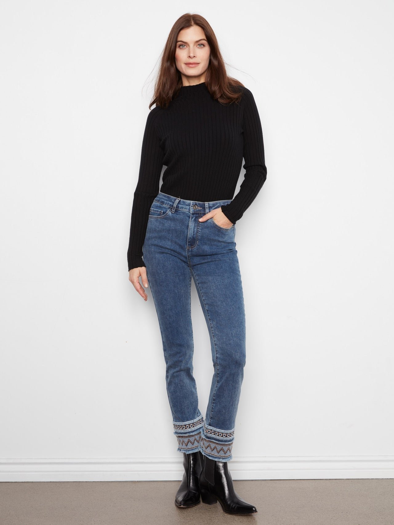 Charlie B Fringe Trim Jeans image 1