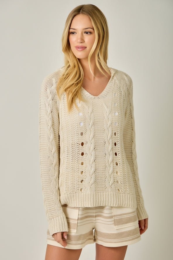 Cable Knit Hoodie image 9